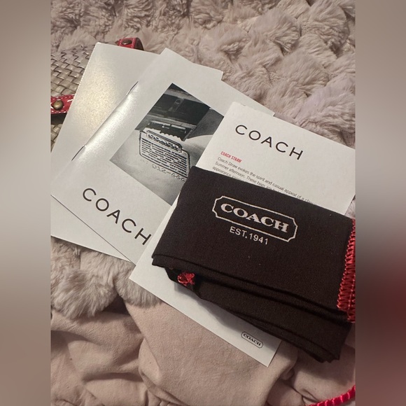 Authentic Coach Vintage Straw Wristlet! Tangerine Orange NWOT / Dust Bag - Picture 9 of 9